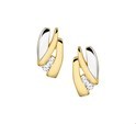 House Collection Ear Studs Zirconia Bicolor Gold Shiny 10 mm x 5 mm