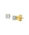 House Collection Ear Studs Zirconia Yellow Gold Shiny