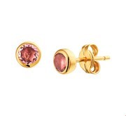 House Collection Ear Studs Amethyst Yellow Gold Shiny