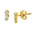 House Collection Ear Studs Zirconia Yellow Gold Shiny 5.5 mm x 2.5 mm
