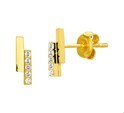 House Collection Ear Studs Zirconia Yellow Gold Shiny 8 mm x 2.6 mm