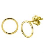 House Collection Ear Studs Round Yellow Gold Shiny