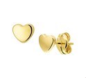 House Collection Ear Studs Heart Yellow Gold Shiny 4 mm x 5 mm