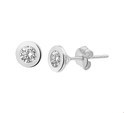 House Collection Ear Studs Zirconia White Gold Shiny