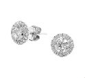 House Collection Ear Studs Zirconia White Gold Shiny
