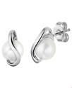 House Collection Ear Studs Pearl White Gold Shiny 11 mm x 7 mm