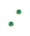 House Collection Ear Studs Emerald Yellow Gold Shiny