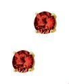 House Collection Ear Studs Garnet Yellow Gold Shiny