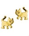 House Collection Ear Studs Cat Yellow Gold Shiny 6.5 mm x 6.5 mm