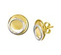 House Collection Ear Studs Diamond 0.02 Ct. Bicolor Gold Matte Shiny