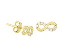 House Collection Ear Studs Infinity Zirconia Yellow Gold Shiny 4 mm x 8.5 mm