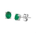 House Collection Ear Studs Emerald White Gold Shiny 5 mm x 4 mm