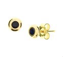 House Collection Ear Studs Sapphire Yellow Gold Shiny