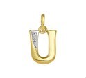House Collection Charm Letter U Diamond 0.005 Ct. Gold