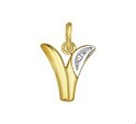 House Collection Charm Letter V Diamond 0.005 Ct. Gold