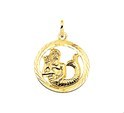 Home Collection Charm Zodiac Sign Aquarius Diamond Cut Gold