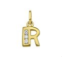 Home Collection Charm Letter R Zirconia Gold