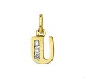 Home Collection Charm Letter U Zirconia Gold
