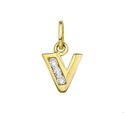 Home Collection Charm Letter V Zirconia Gold