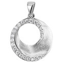 House collection Pendant Silver rhodium plated Zirconia scratched Poli/mat