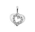Home Collection Pendant White Gold Heart Zirconia