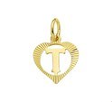 Home Collection Pendant Yellow Gold Heart Letter T