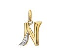 House Collection Pendant Yellow Gold Letter N Diamond 0.005 Ct.