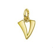 House Collection Pendant Yellow Gold Letter V