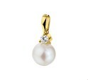House Collection Pendant Yellow Gold Pearl And Diamond 0.05 Ct.