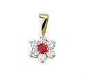 Home Collection Pendant Yellow Gold Ruby And Zirconia