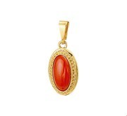 House Collection Pendant Yellow Gold Red Coral