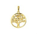 House Collection Pendant Yellow Gold Tree of Life Zirconia