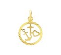 House Collection Pendant Yellow Gold Faith, Hope And Love Diamond Cut