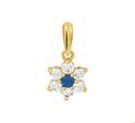 House collection Pendant yellow gold synth. Sapphire and Zirconia 6.5 x 13 mm