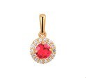 House collection Pendant yellow gold synth. Ruby and Zirconia 13 mm
