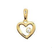 House collection Pendant yellow gold Heart with zirconia 8 x 13 mm