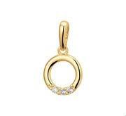House collection Pendant Yellow gold round with zirconia 14 mm
