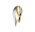 House collection Pendant bicolor yellow gold with zirconia 9.1x 21.3 mm