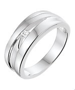 House collection Ring Zirconia Poli/mat Silver