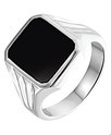 House collection Signet ring Onyx Silver