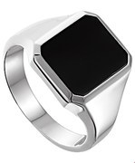 House collection Signet ring Onyx Silver