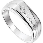 House collection Ring Zirconia Poli/mat Silver