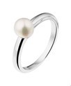 Home Collection Ring Pearl Silver Rhodium Plated