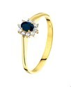 Home Collection Ring Sapphire And Zirconia Yellow Gold
