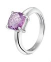 Home Collection Ring Amethyst Silver Rhodium Plated