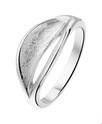 House collection Ring Scratched Poli/mat Silver Rhodium plated