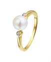 Home Collection Ring Pearl And Diamond 0.04ct H SI Yellow Gold