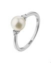 Home Collection Ring Pearl And Diamond 0.05ct H SI White Gold