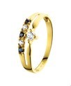 House collection Ring Sapphire 0.1 crt and Zirconia Yellow gold