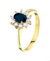 Home Collection Ring Sapphire And Zirconia Yellow Gold